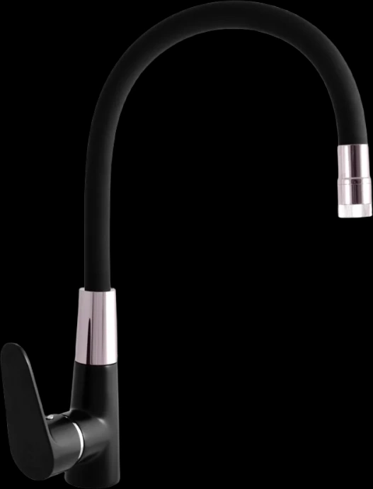 Смеситель для кухни Rav Slezak Amur с гибким изливом черный матовый - хром AM719.5/11CMATC - 0