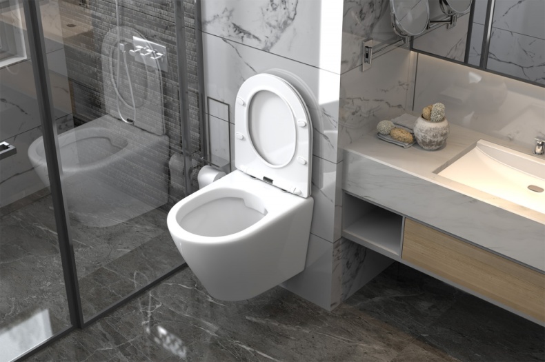 Унитаз подвесной ABBER Bequem белый с сиденьем  AC1102 - 3