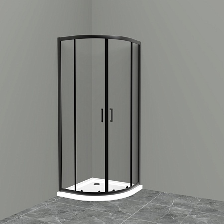 Душевой уголок BelBagno Uno 100х100 черный, матовый  UNO-195-R-2-100-C-NERO - 0