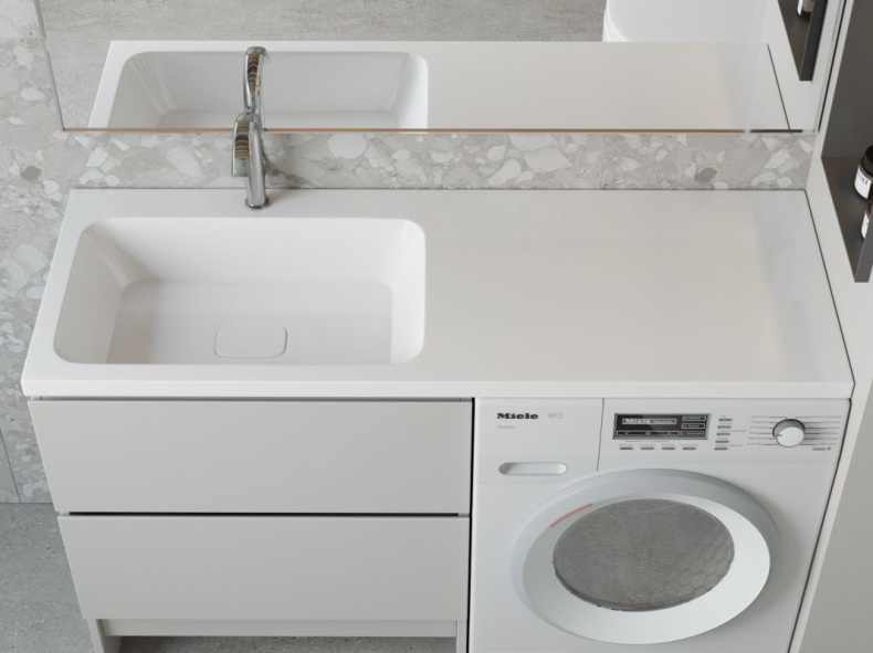 Раковина Stella Polar Kamilla 130 L на стиральную машину белый 4627173210591 - 2