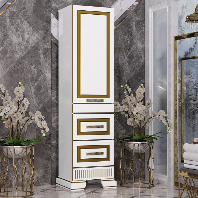 Шкаф-пенал Opadiris Оникс R золотая патина Z0000005742 - 0