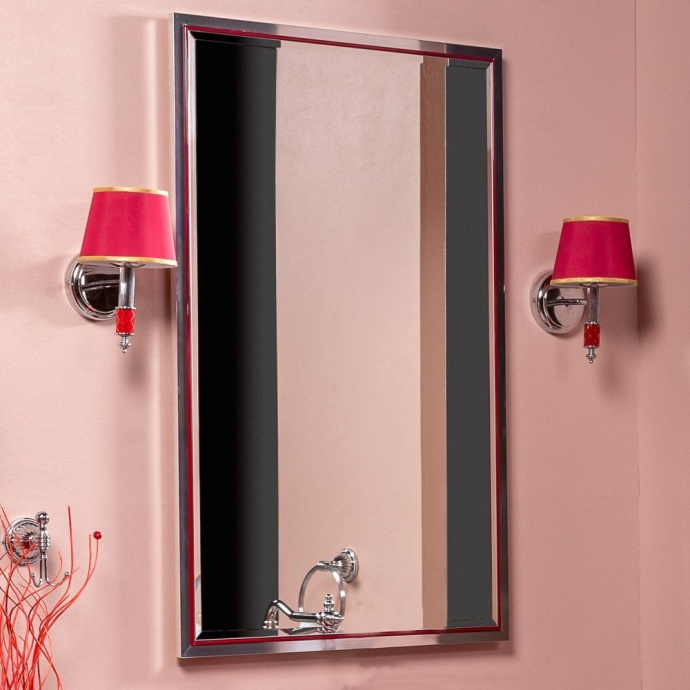 Зеркало Armadi Art Monaco 70х110 с подсветкой бордо - хром 566-RCR - 0