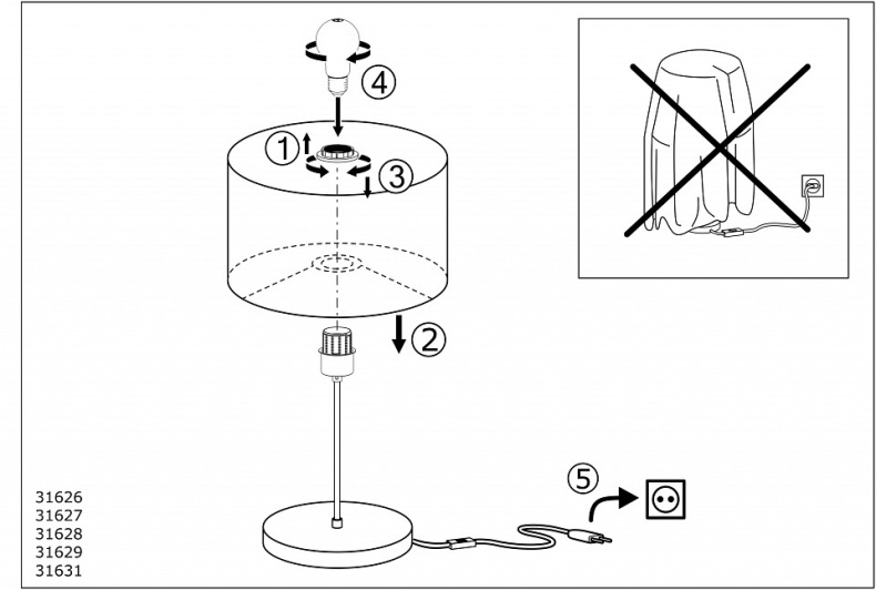Настольная лампа декоративная Eglo ПРОМО Maserlo 31627 - 2