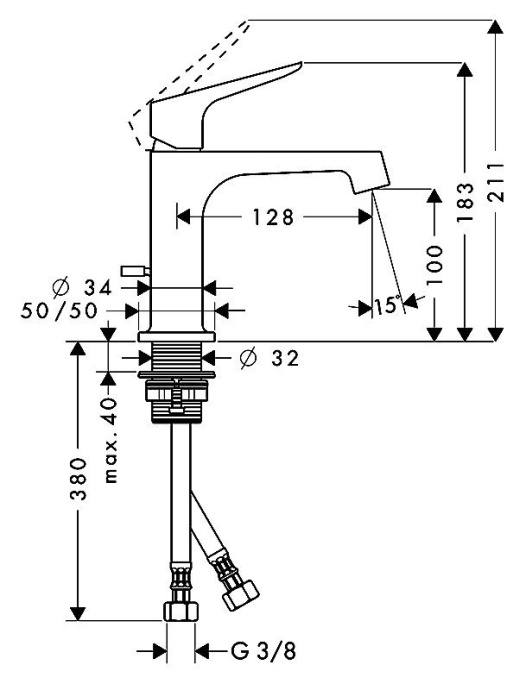 Смеситель для раковины Axor Citterio M хром  34010000 - 3