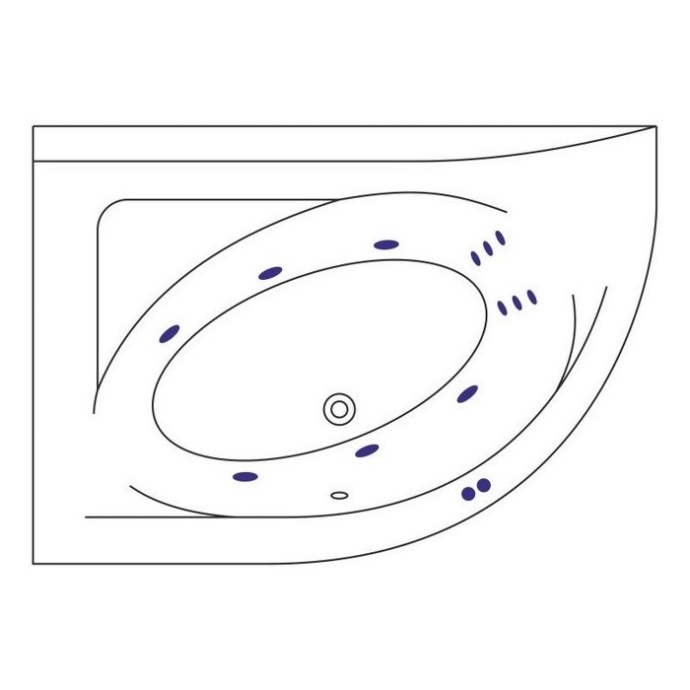 Ванна акриловая Excellent Aquaria Line 170x110 L с гидромассажем белый - хром WAEX.ARL17.LINE.CR - 5