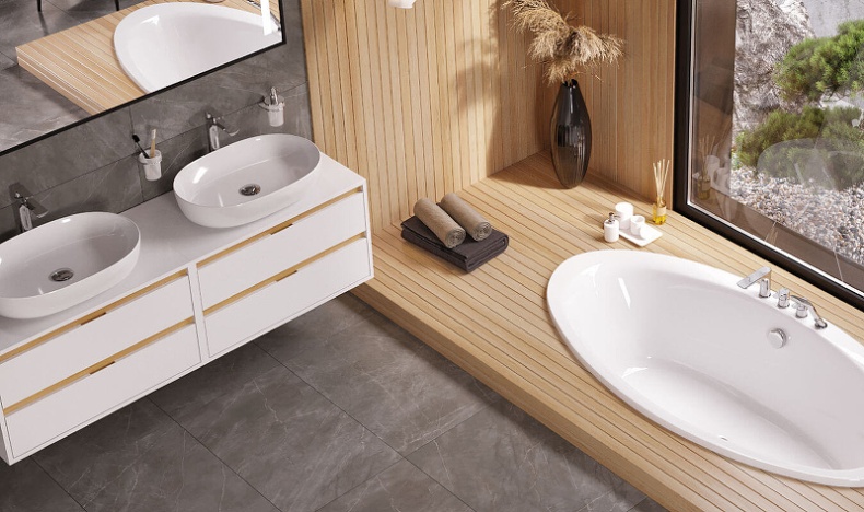 Тумба под накладную раковину Excellent Tuto 80 белый - светлое дерево  MLEX.0104.800.WHBL - 4