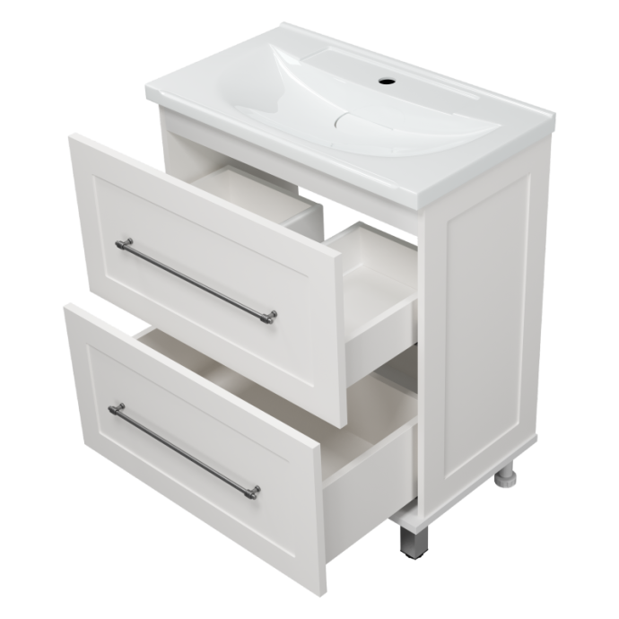 Тумба под раковину напольная Misty Марта 70 белая глянцевая П-Мрт07070-011Пр - 1