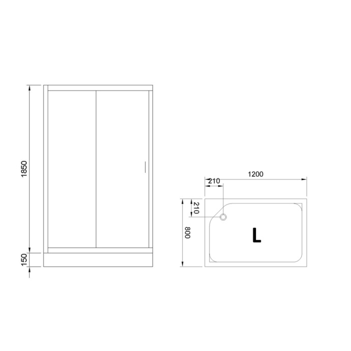 Душевой уголок Royal Bath HP 120х80 L профиль черный стекло матовое RB8120HP-C-BL-L - 3