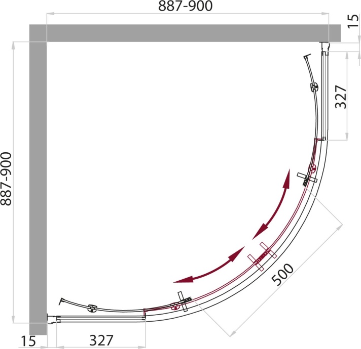 Душевая кабина BelBagno Uno Cab R 2 90 C Cr UNO-CAB-R-2-90-C-Cr - 7