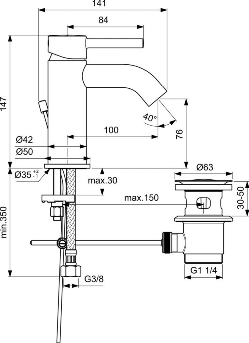 Смеситель для раковины Ideal Standard Ceraline хром BC193AA - 1