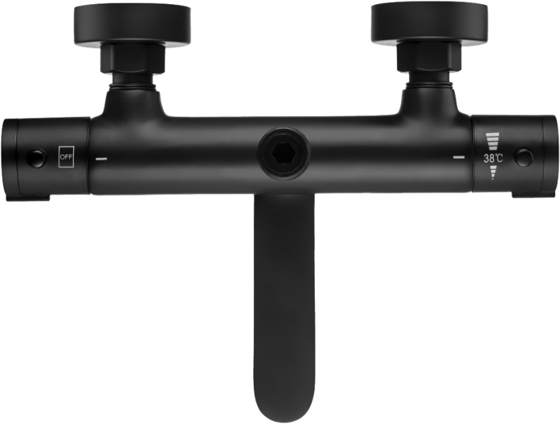 Термостатический смеситель для ванны Swedbe Hermes черный матовый  9042B - 3