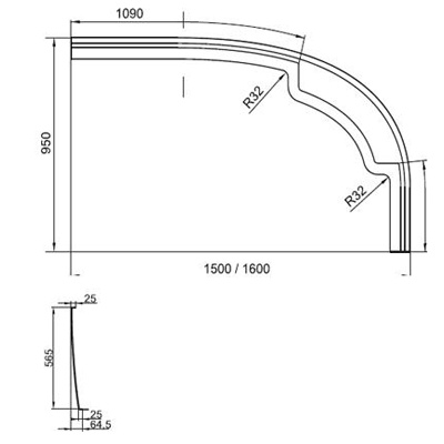 Экран для ванны фронтальный RAVAK Rosa 95  CZ56100A00 - 3