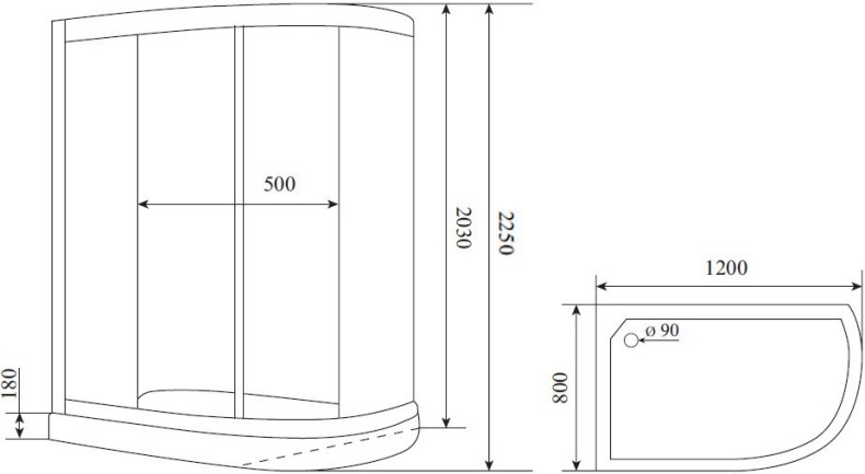 Душевая кабина Timo Premium Ilma-902 L B Black ILMA 902 L B - 1