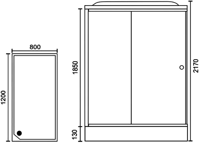 Душевая кабина Royal Bath HP 120х80 L профиль хром стекло прозрачное задняя стенка черная  RB8120HP6-BT-CH-L - 3