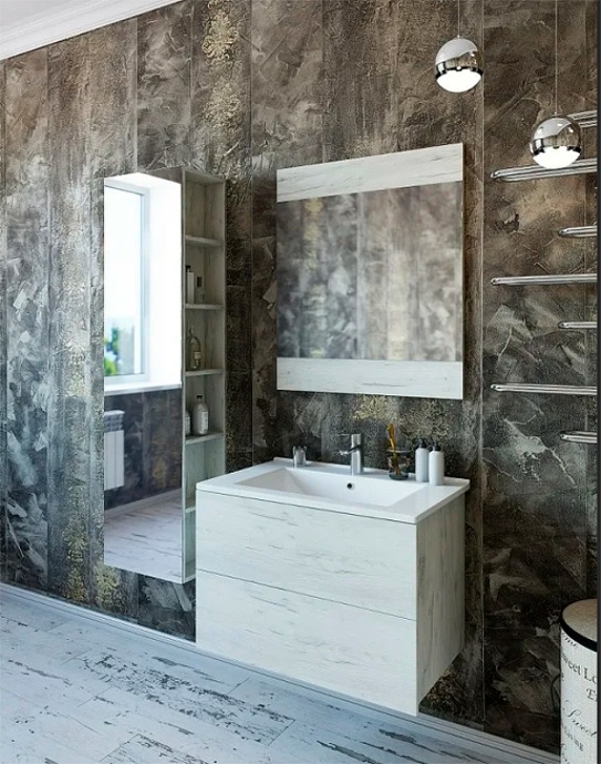 Зеркало Sanflor Чикаго 75 белый  С0001318 - 1