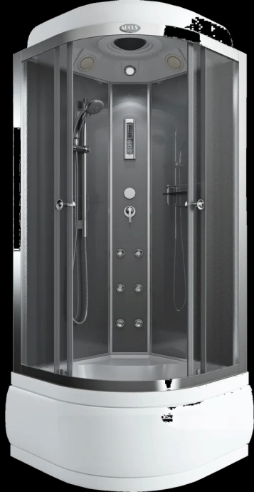 Душевая кабина Arcus 100х100 хром стекло матовое с гидромассажем AS-105-10 - 0