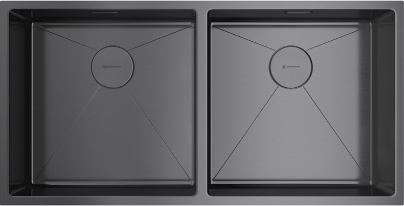 Мойка кухонная Omoikiri Taki 86-2 вороненая сталь 4993793 - 0