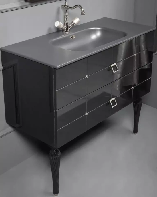 Тумба под раковину Armadi Art Vallessi Avangarde Piazza 100 черный - хром 841-100-BCR - 0