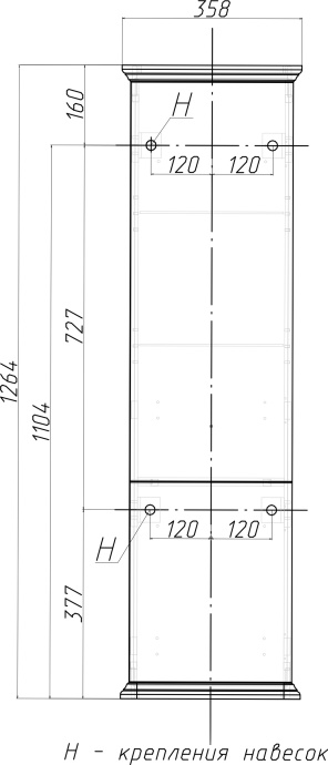 Шкаф-пенал STWORKI Вестерос 130 бежевый Вес.04.130/P/Be - 3