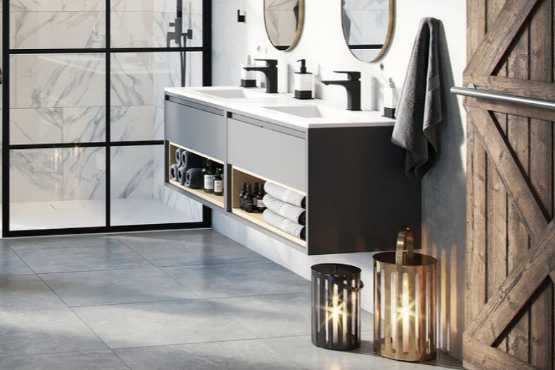 Тумба под раковину EXCELLENT Tuto 60 серый - светлое дерево MLEX.0101.600.GRBL - 3