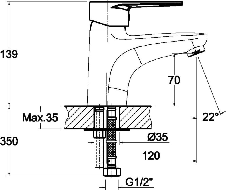 Смеситель Orange Otto M22-022cr для раковины с гигиеническим душем - 1