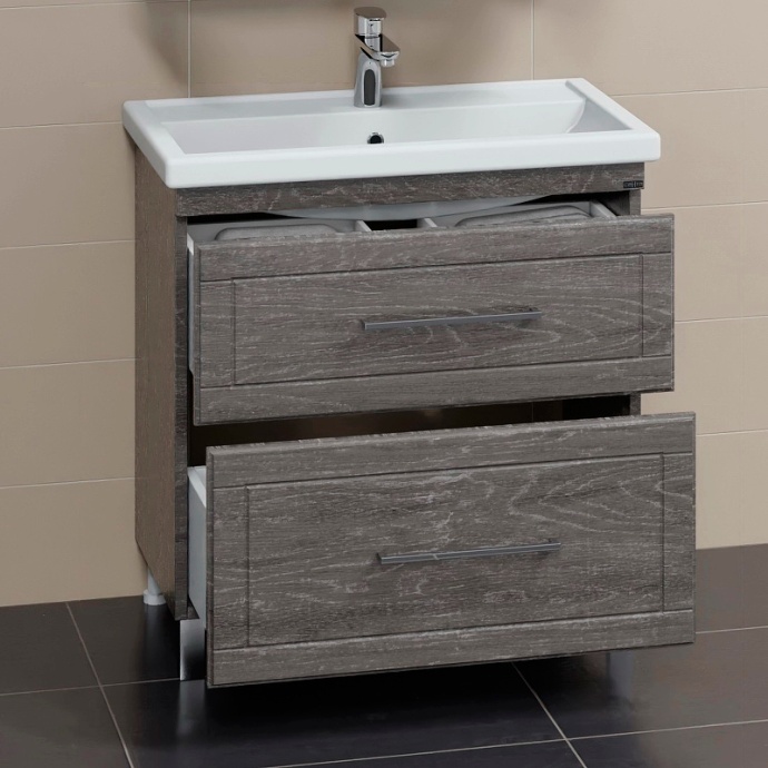 Тумба с раковиной напольная Санта Венера 80 темное дерево - 1