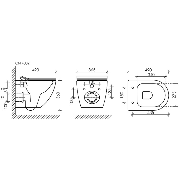Комплект унитаза с инсталляцией Ceramica Nova Metropol белый с сиденьем микролифт и белой кнопкой CN4002_1001W_1000 - 4