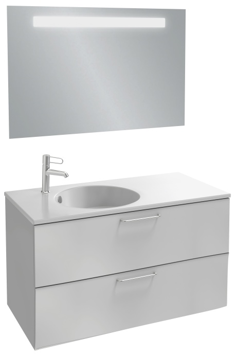 Тумба под раковину Jacob Delafon Odeon Rive Gauche 100 белый - хром EB2524-R5-N18 - 1