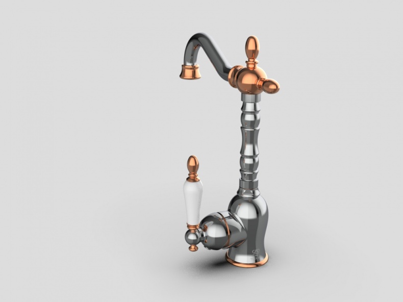 Смеситель для раковины GPD Retro хром - розовое золото MTL180-K-R - 5