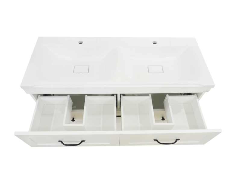 Тумба под раковину Misty Дуэт 120 белая матовая П-Ду011206я01-1 - 2