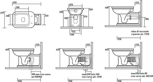 Унитаз приставной Kerasan Waldorf 65 см - 4