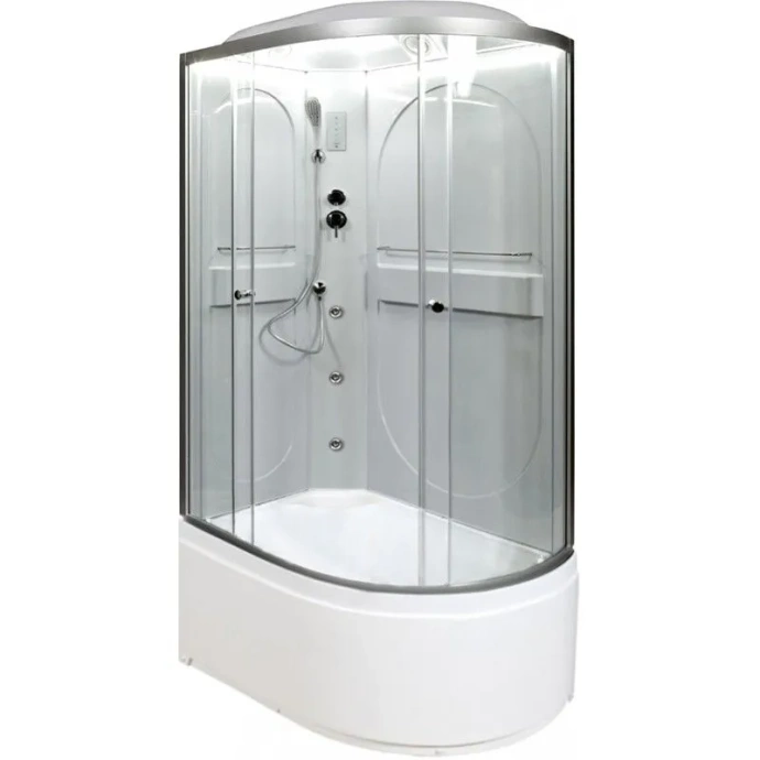 Душевая кабина Deto L 120х80 с гидромассажем, хром  L620LLED+GM - 0