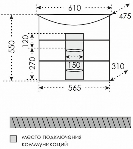 Тумба под раковину Санта Верона 60 белый 700191 - 7