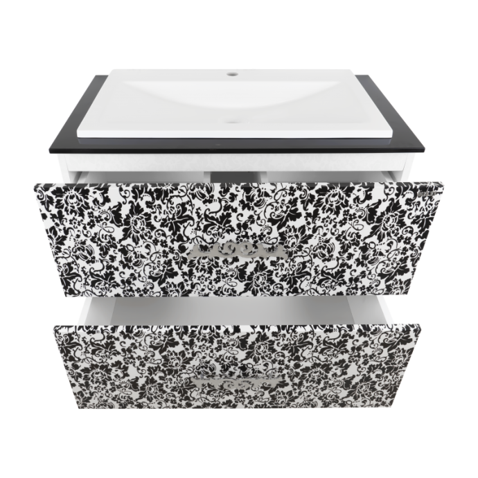 Тумба под раковину Misty Мадлен 80 черно-белая П-Мдб01080-2422Я - 1