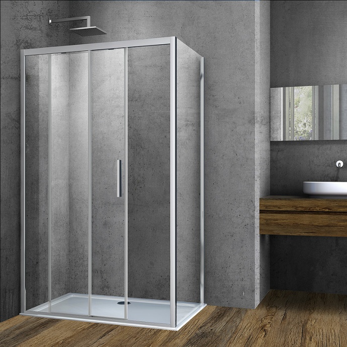 Душевой уголок Vincea Soft 110х90 хром стекло прозрачное VSR-3SO9011CL - 1