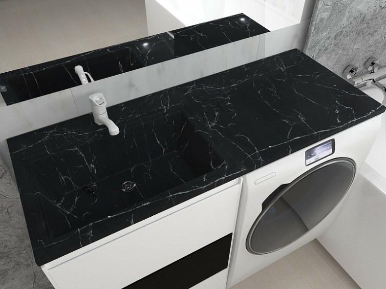 Раковина Stella Polar Мадлен 120 L на стиральную машину черный SP-00001196 - 2