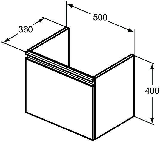 Тумба под раковину Ideal Standard Tesi 50 серо - коричневый матовый T0045PU - 2