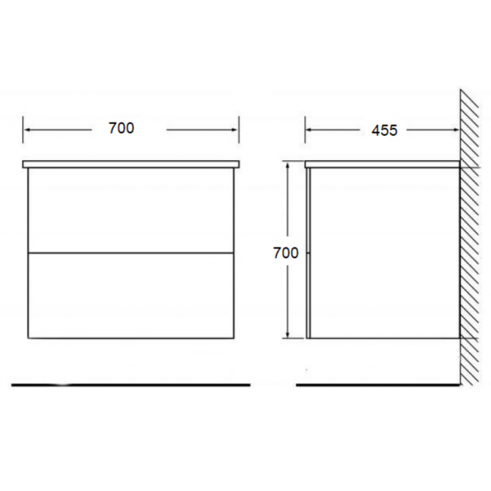 Комплект мебели BelBagno Etna 70 светлое дерево - 11