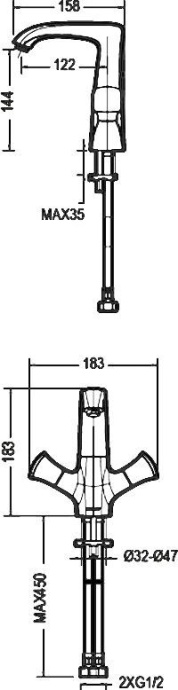 BRAVAT Whirlpool F178112C Смеситель для умывальника - 3