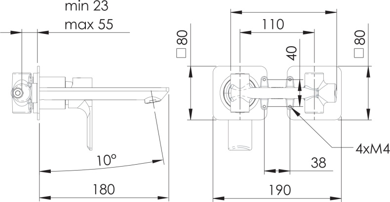 Смеситель для раковины Remer Energy EY15P С ВНУТРЕННЕЙ ЧАСТЬЮ - 1