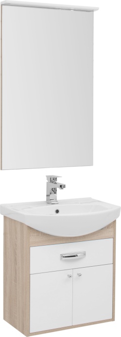 Тумба с раковиной Aquanet Грейс 60 1 ящик, 2 фасада, дуб сонома - 1