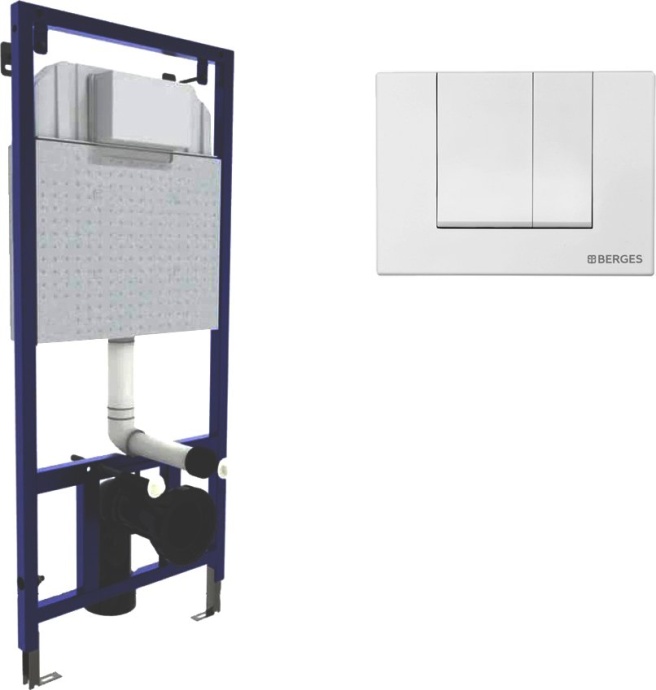 Система инсталляции для унитазов Berges Wasserhaus Novum с кнопкой смыва, белая 040241 - 0