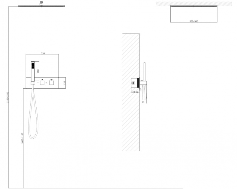 Душевой комплект Abber Daheim с термостатом черный матовый AF8255B - 2