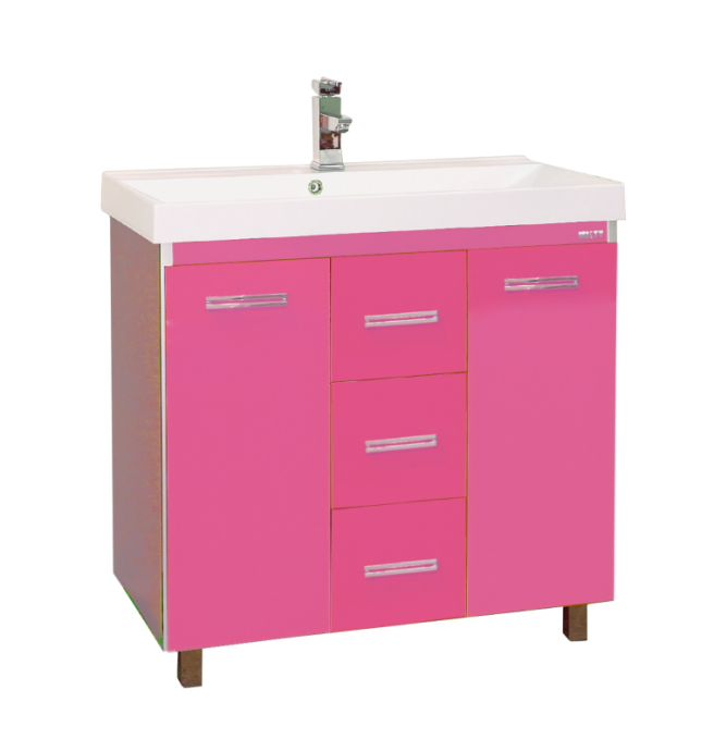 Джулия QVATRO - 90 Тумба с 3 ящ. ПРЯМАЯ розовая Л-Джк01090-1210Пр3Я - 0