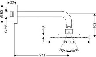 Верхний душ Hansgrohe Raindance AIR 27476000 - 1