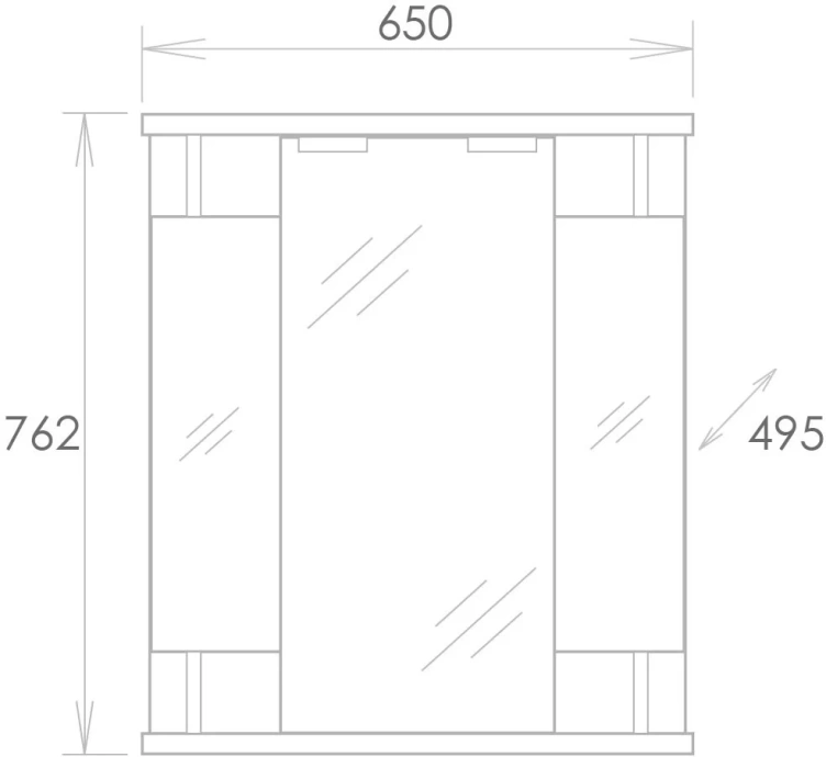 Зеркало-шкаф Onika Валерия 65 белый  206505 - 5