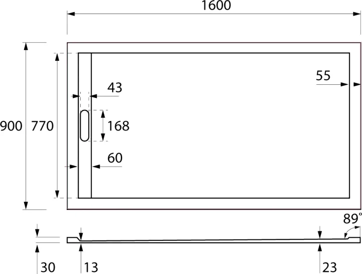 Душевой поддон Cezares Tray 160х90 белый TRAY-AS-AH-160/90-30-W - 1