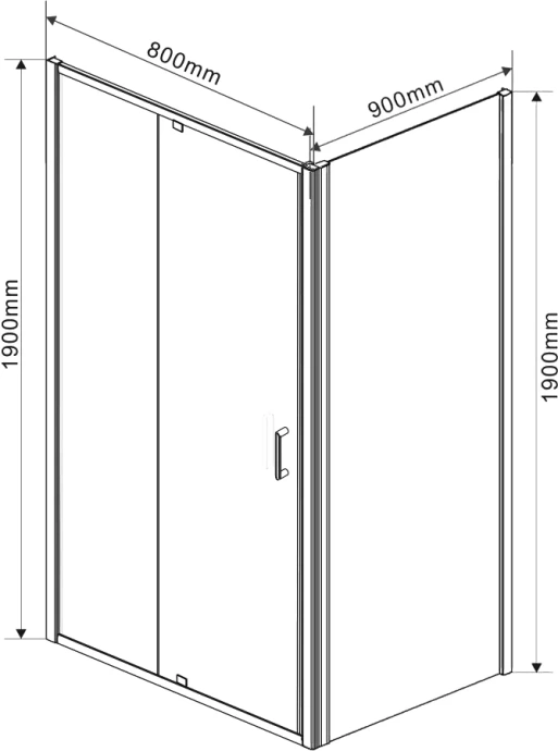Душевой уголок Vincea Intra 80х90 хром стекло прозрачное VSR-1I708090CL - 1