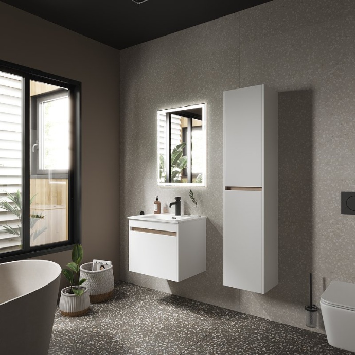 Тумба под раковину подвесная Sancos Smart 60 белый глянцевый SM60W - 3