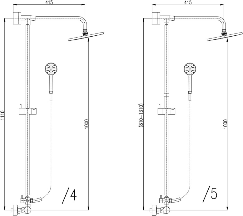 Душевая стойка Rav Slezak Dunaj Termostat TRM81.5/5-02 - 1